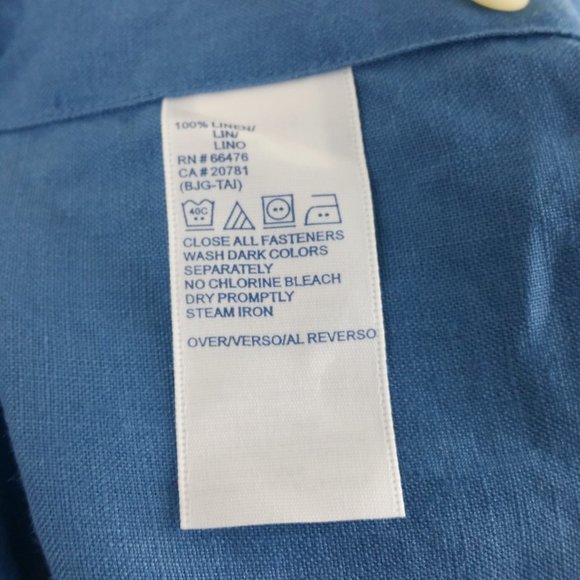 Tommy Hilfiger Linen Collared Long Sleeves Button Up Shirt Top - Picture 9 of 13